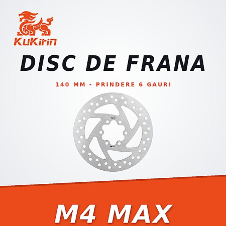 Discuri de frana - Disc Frana KuKirin M4 Max – 140 mm, Prindere 6 Gauri, Otel Inoxidabil
