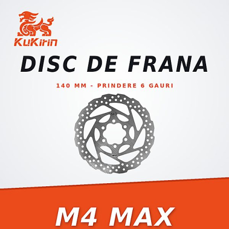 Discuri de frana - Disc Frana KuKirin M4 Max – 140 mm, Prindere 6 Gauri, Otel Inoxidabil