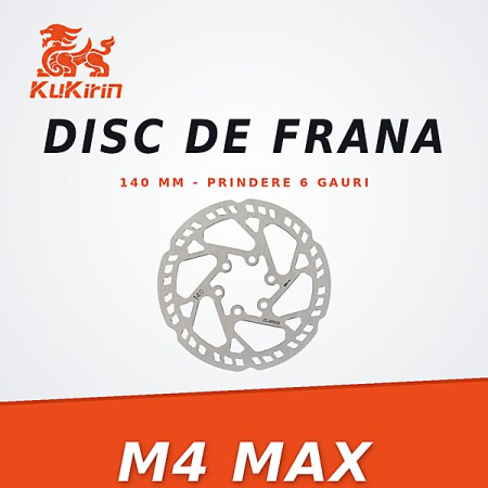 Discuri de frana - Disc Frana KuKirin M4 Max – 140 mm, Prindere 6 Gauri, Otel Inoxidabil