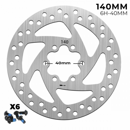Frâne - Disc frână rotund 140mm pentru Smartgyro și modele similare (6 găuri - 44mm)