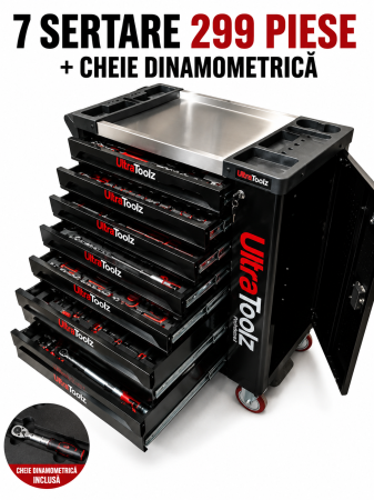 Consumabile & Unelte - Dulap scule profesional 7 sertare 299 piese cu cheie dinamometrica UltraToolz