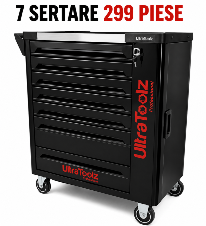 Consumabile & Unelte - Dulap Scule BASIC 7 Sertare 299 Piese | Troler Service 75KG