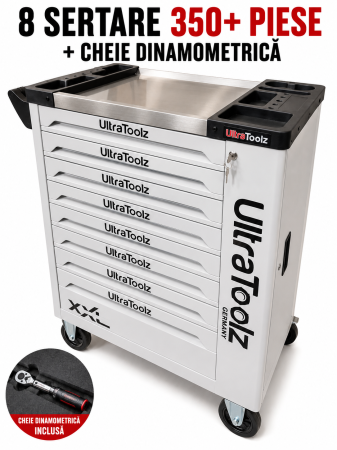 Consumabile & Unelte - Dulap scule profesional 8 sertare 350 piese cu cheie dinamometrica UltraToolz