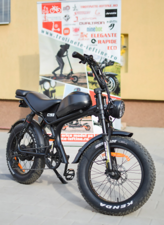 Fat-Bike Electric, Bicicleta C93, 1000w, Roti 20 inch, 55 km/h, Maro [15]