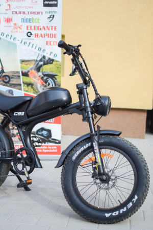Fat-Bike Electric, Bicicleta C93, 1000w, Roti 20 inch, 55 km/h, Maro [3]