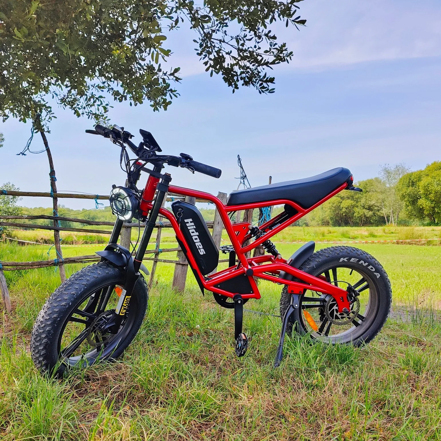 Bicicletă Electrică Hidoes B6 1200W 48V 15Ah Fat Tire 20×4” Roșu [6]