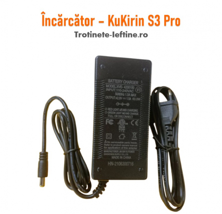 KuKirin S3 Pro - Încarcator Trotineta KuKirin S3 Pro, 42V 1.5A