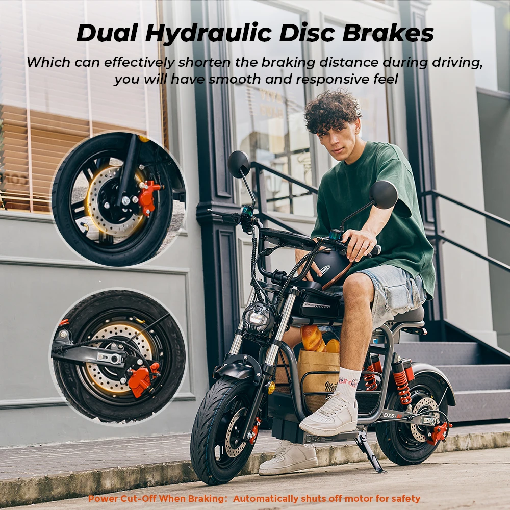 iScooter DX5 – Scuter Electric 1500W, Baterie 48V 15.6Ah, Roți 15”, Autonomie 72 km, Viteză 55 km/h, Suspensie Hidraulică [7]