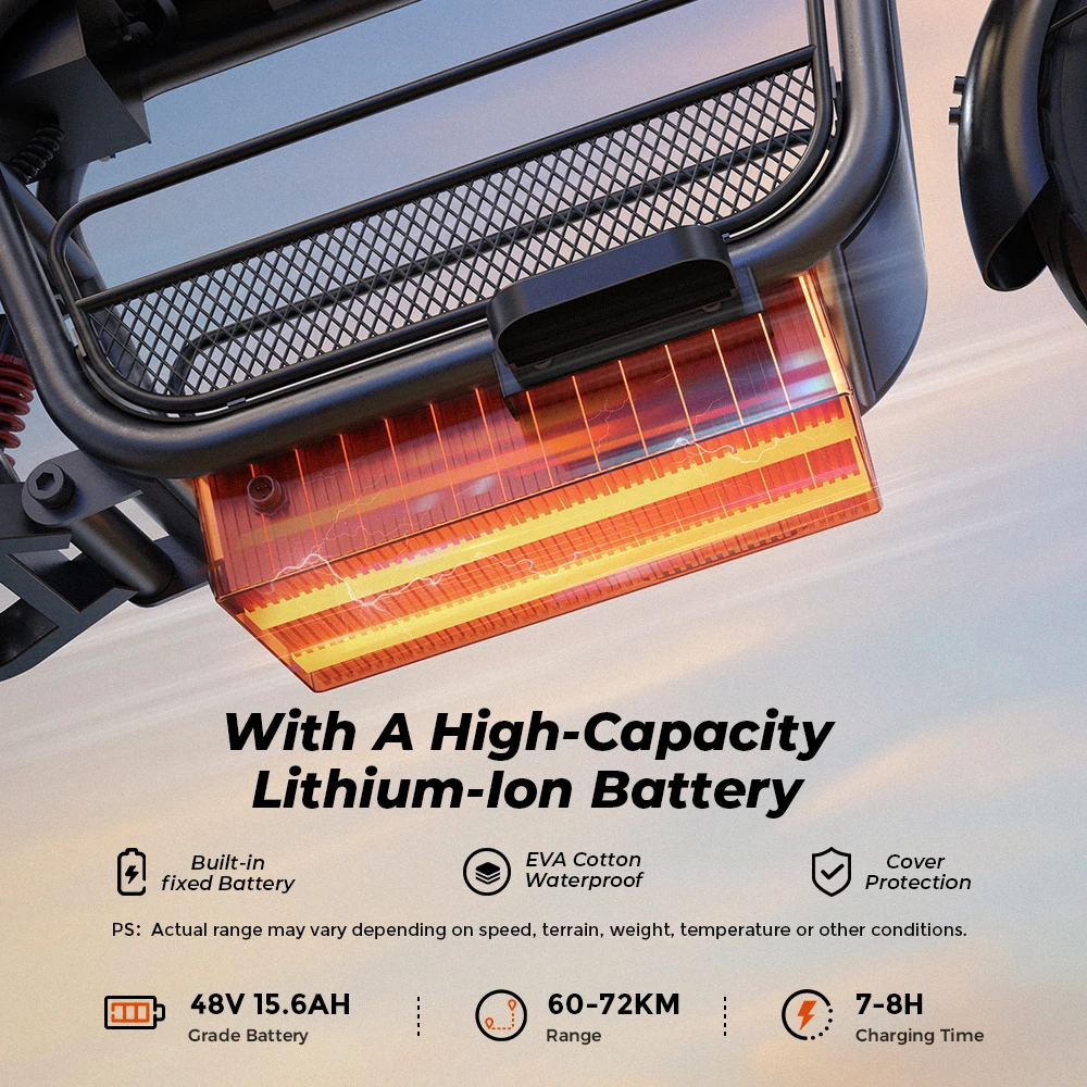 iScooter DX5 – Scuter Electric 1500W, Baterie 48V 15.6Ah, Roți 15”, Autonomie 72 km, Viteză 55 km/h, Suspensie Hidraulică [8]