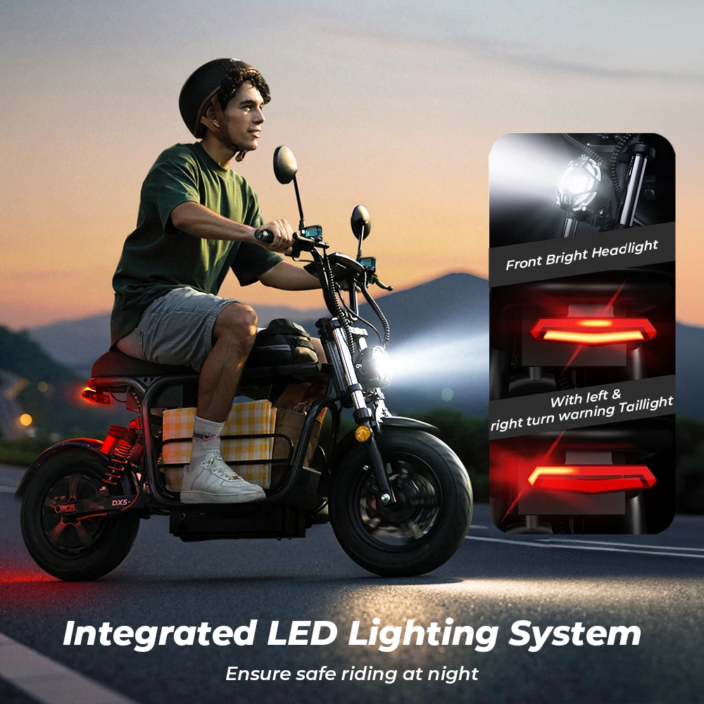 iScooter DX5 – Scuter Electric 1500W, Baterie 48V 15.6Ah, Roți 15”, Autonomie 72 km, Viteză 55 km/h, Suspensie Hidraulică [5]