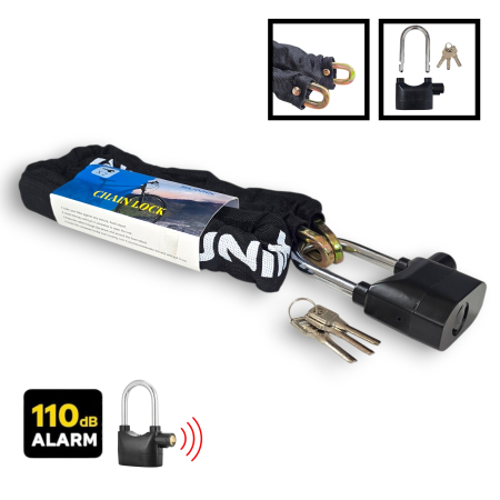 Accesorii - Lacat cu lant si alarma 110 dB pentru trotineta electrica