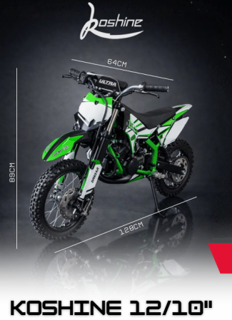 MOTOCICLETE - Motocross Koshine 49CC 12-10 Inch Verde 9HP