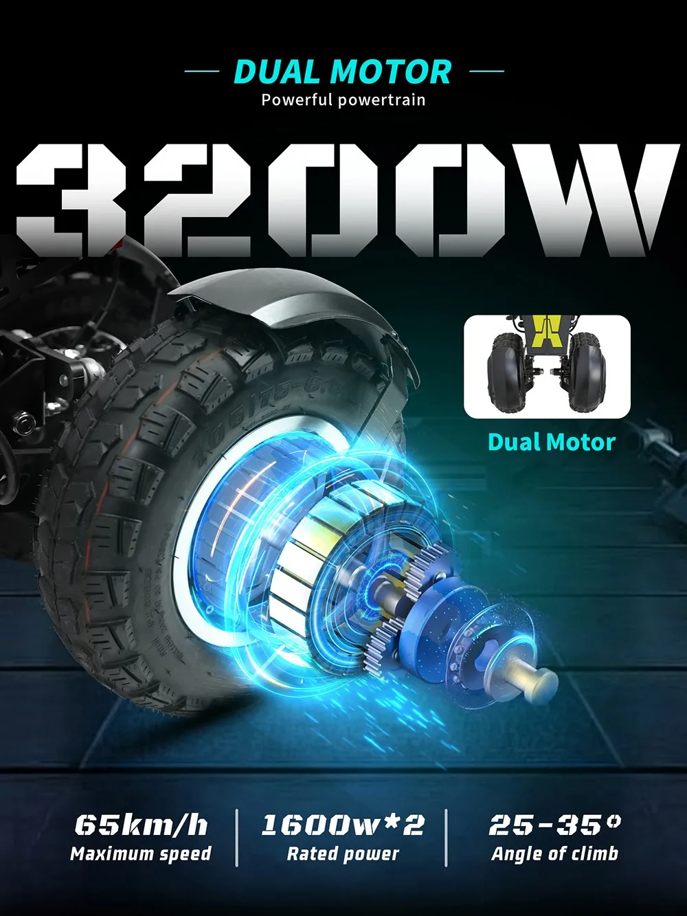 OOTD T30 – Trotinetă Electrică 3200W, Roți 13”, Off-Road [27]