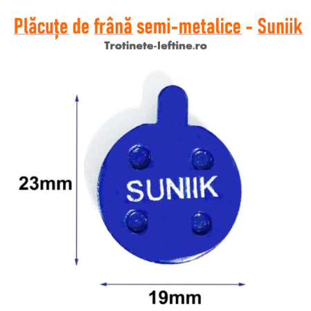 Frâne - Plăcuțe de frână semi-metalice Suniik 19x23mm pentru trotinetă electrică