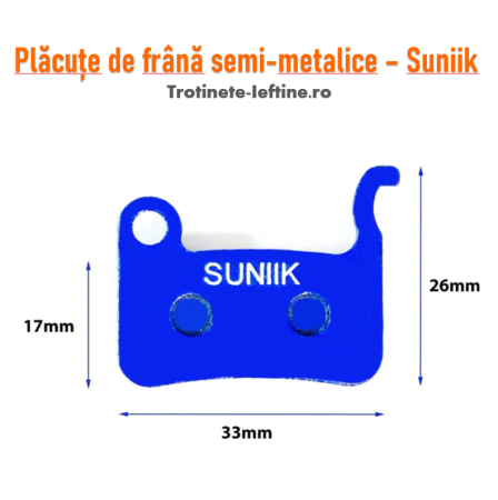 Frâne - Plăcuțe de frână semi-metalice Suniik 33x26mm pentru trotinetă electrică