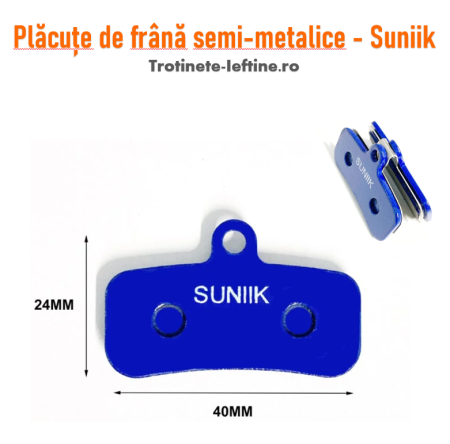 Frâne - Plăcuțe de frână semi-metalice Suniik 40x24mm pentru trotinetă electrică