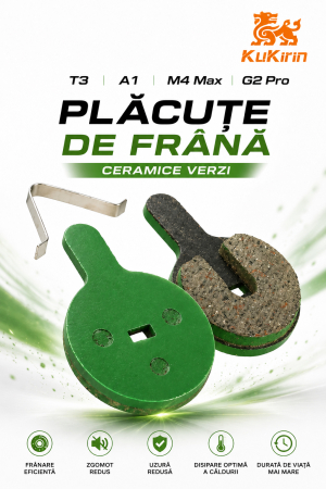 Plăcuțe de frână - Placute frana ceramice KuKirin G2 Pro G2 Max T3 - Set complet cu arc