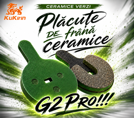 KuKirin G2 Pro - Placute Frana Ceramice Verzi KuKirin G2 Pro– Set 2 Bucati