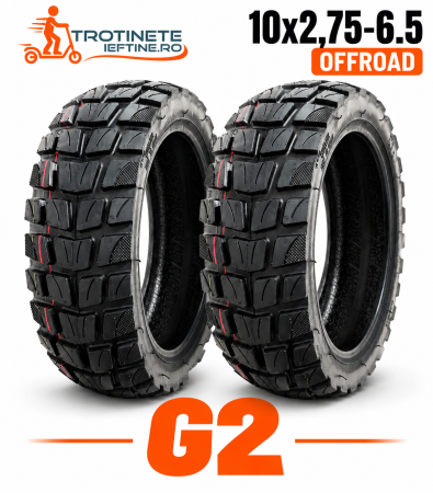 Piese - Set 2 Anvelope Premium KuKirin G2 10x2.75-6.5 Offroad Tubeless pentru Trotinetă Electrică