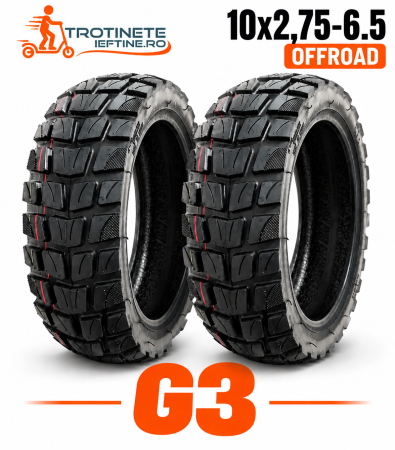 Piese - Set 2 Anvelope Premium KuKirin G3 10x2.75-6.5 Offroad Tubeless pentru Trotinetă Electrică