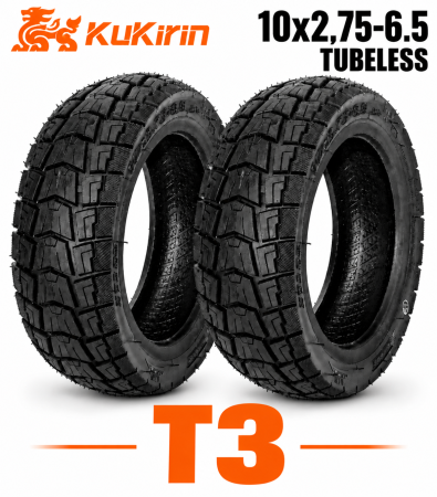 Piese - Set 2 Anvelope Premium KuKirin T3 10x2.75-6.5 Tubeless pentru Trotinetă Electrică