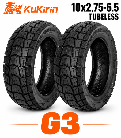 Anvelope - Set 2 Anvelope Premium Originale KuKirin G3 10x2.75-6.5 Tubeless pentru Trotinetă Electrică