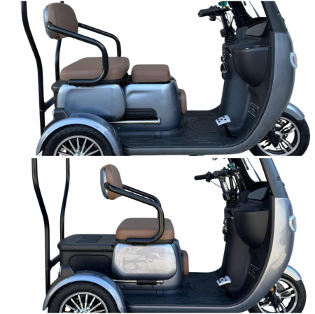 Tricicletă Electrică cu 2 Locuri, Acoperiș și Baterie 20Ah [6]