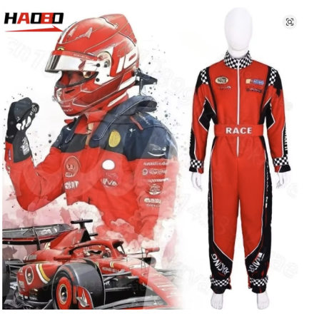 Accesorii - Combinezon karting racing de culoare roșie, inspirat din echipamentele piloților profesioniști. Ideal pentru karting, ATV, buggy, motorsport recreativ, evenimente auto și simulator racing. Material confortabil, design sportiv și aspect profesional.
