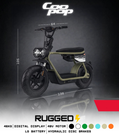 MOTOCICLETE - Trotineta Electrica CoPop Rugged 1200W 48V 26Ah LG 10 Inch