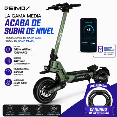 Trotinete 13-16Ah - Trotineta electrica Ecoxtrem Deimos DGT 500W 48V 15Ah, boxa Bluetooth, Verde