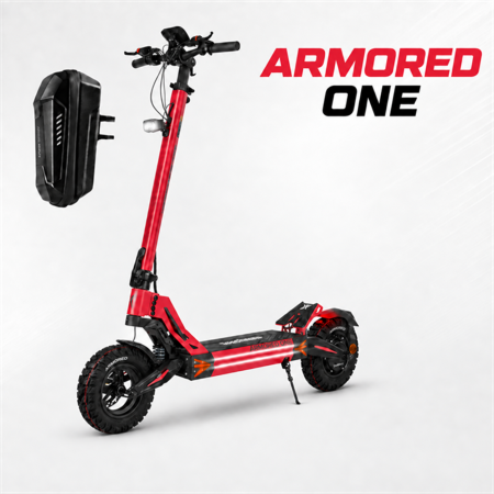 Trotinete 18-20Ah - Trotineta electrica Ecoxtrem M41 Armored ONE DGT 1000W 48V 18Ah Rosu