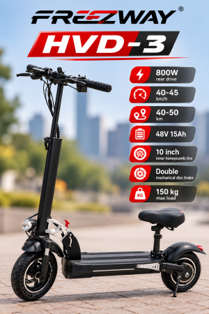 Trotinete 500–800W - Trotineta HVD 3 - 50 Km/h Motor 800w Autonomie 60 KM