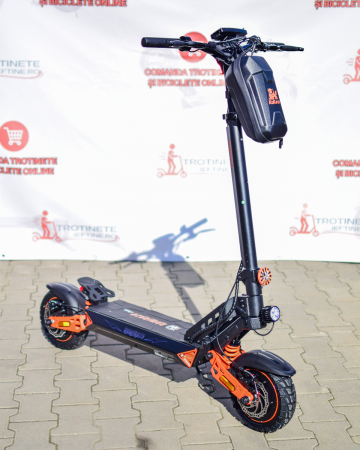 Trotinete 2 Motoare - Trotinetă Electrică Kamikaze K1 Max 2x1000W 52V 20Ah 10” Negru-Portocaliu