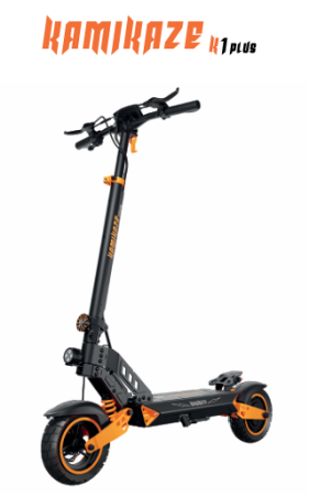 Trotinete Mari - Trotinetă Electrică Kamikaze K1 Plus 1000W 48V 20Ah 10” Negru-Portocaliu