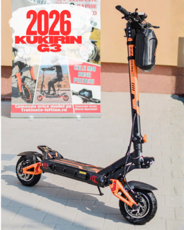 Trotinetă electrică KUGOO KIRIN G3, Motor 1200W, Autonomie 60 km, Viteză maximă 50 km/h, Acumulator 52V 18Ah, Culoare negru