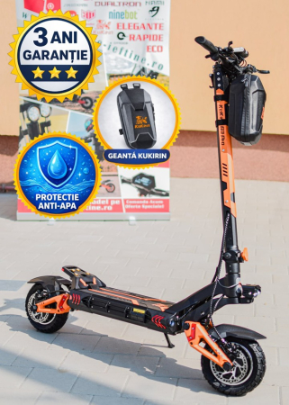 Trotinete KuKirin - Trotineta Electrica KUGOO KIRIN G3 PRO pentru Teren Accidentat (Off-Road Electric Scooter) - Motor Dual 2x1200W, Autonomie de 80km, Viteză Până la 65km/h, Baterie 52V 23.2Ah