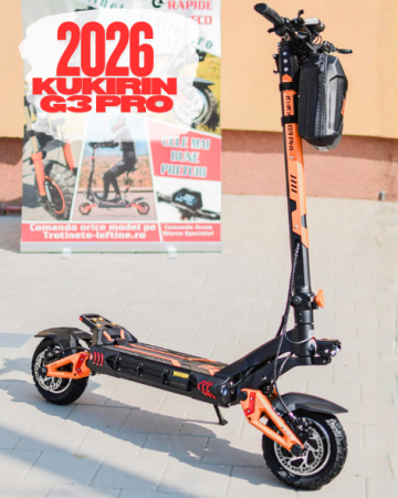 Trotineta Electrica KUGOO KIRIN G3 PRO pentru Teren Accidentat (Off-Road Electric Scooter) - Motor Dual 2x1200W, Autonomie de 80km, Viteză Până la 65km/h, Baterie 52V 23.2Ah