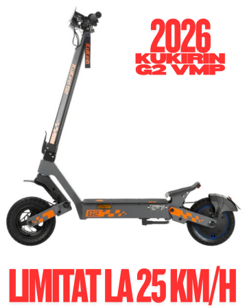 Trotinete Sub 55 km/h - Trotineta Electrica KuKirin G2 (VMP) (2026) 500W baterie de 48V 15.6Ah, viteză maximă de 25km/h, autonomie de 65km