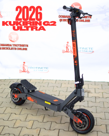 Trotineta KuKirin G2 ULTRA (2026), 2 Motoare, 48v 18ah, Viteza 55 km/h, 1.600w, NEGRU+PORTOCALIU