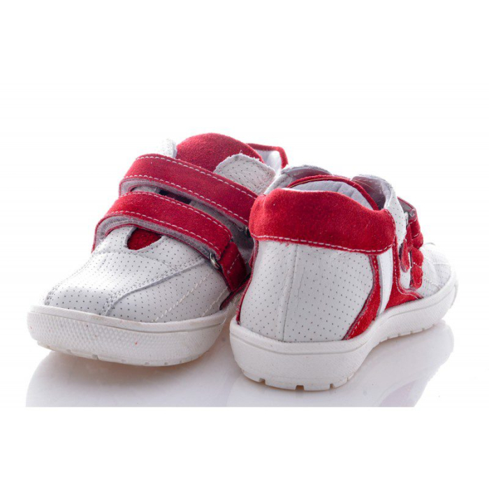 Adidasi fete piele alb rosu [3]