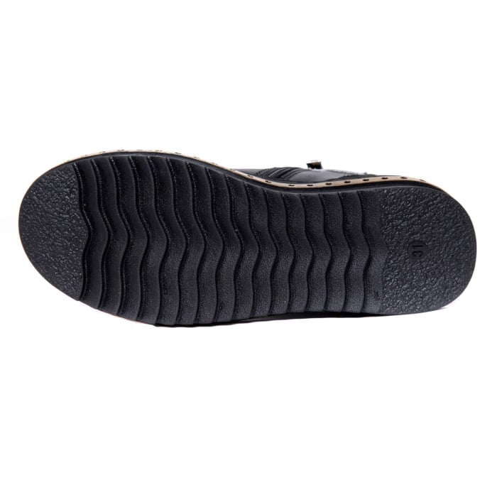 Ghete din piele pentru fete Kidda negru&argintiu [2]