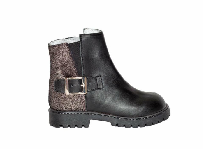 Ghete fete din piele naturala pj shoes Lala negru [1]