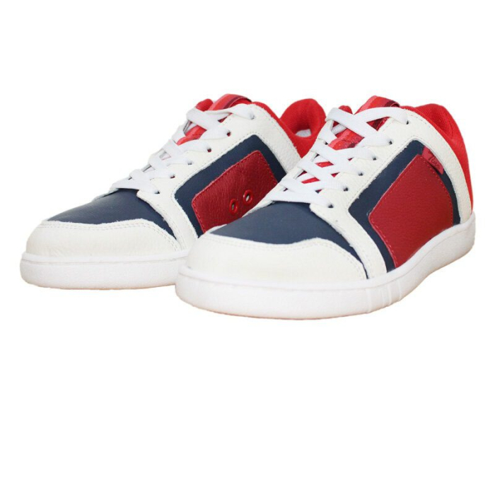 Pantofi Casual copii rosu/bleumarin cu siret din piele naturala [1]