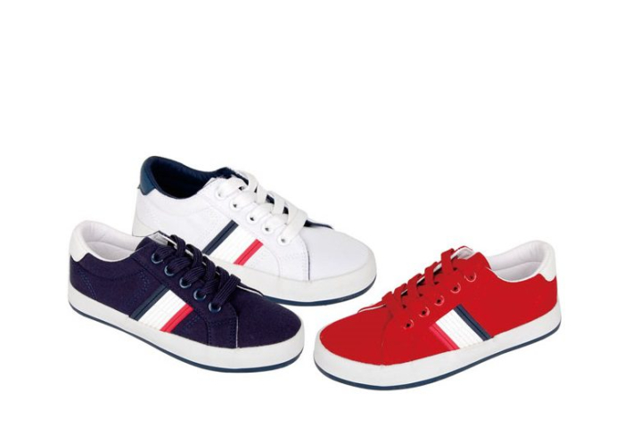 Pantofi casual cu siret bleumarin/rosu/alb [7]