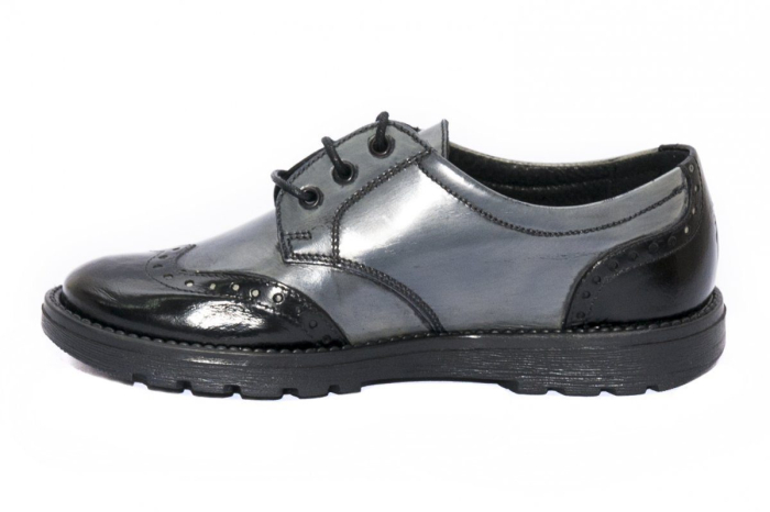 Pantofi copii scoala Frigerio Pj Shoes gri negru [3]