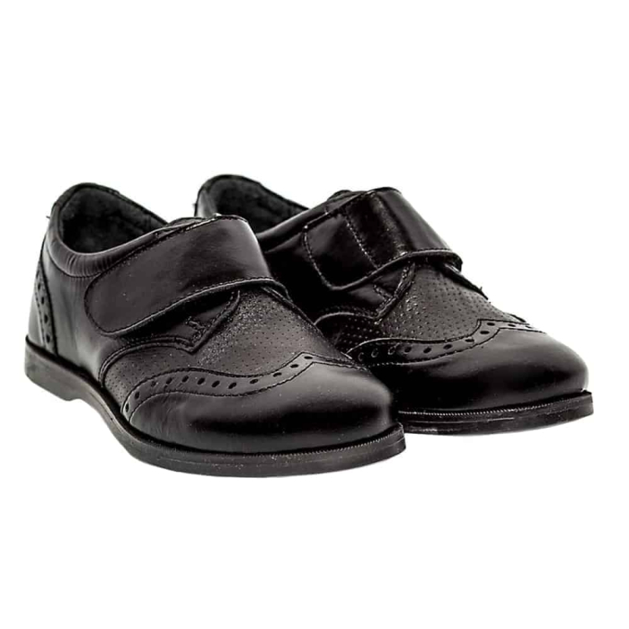 Pantofi copii scoala piele Frigerio 02 negru cu arici [2]