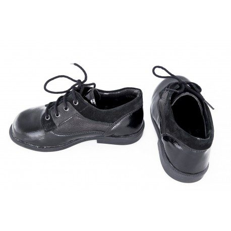 Pantofi piele baieti negru lac [2]