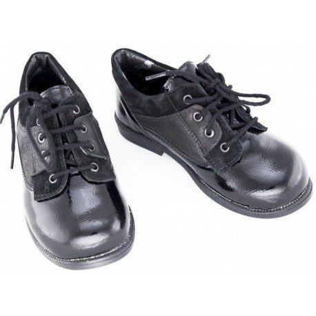 Pantofi piele baieti negru lac [1]