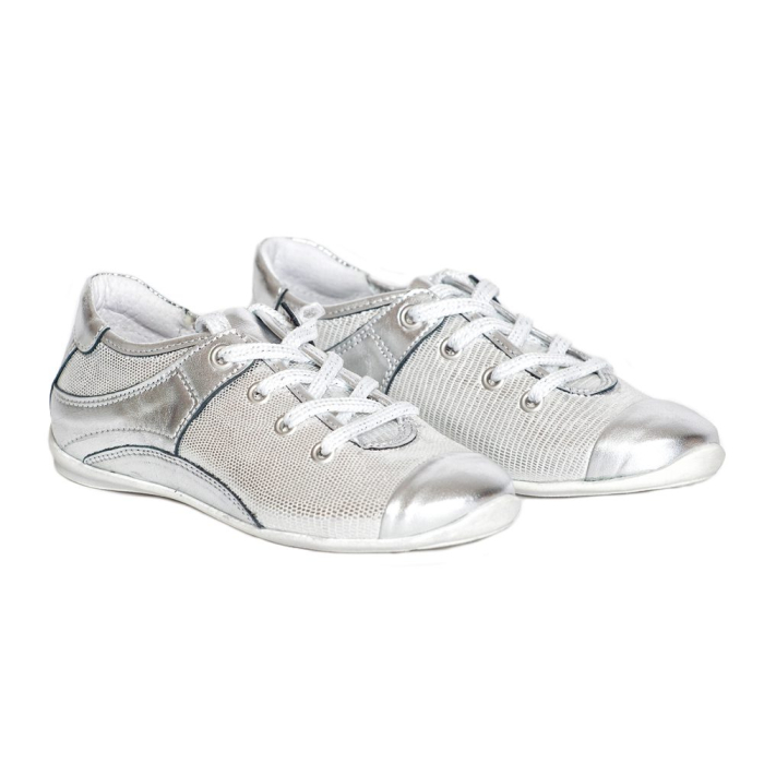 Pantofi piele Marika argintiu Pj Shoes [1]