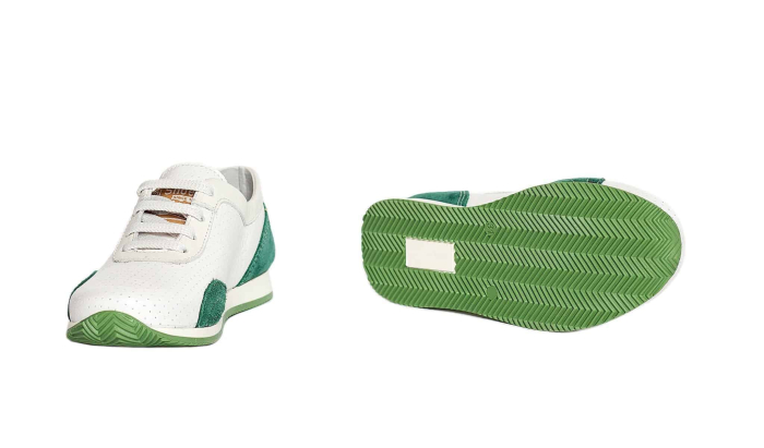 Pantofi sport din piele Oskar alb verde [2]